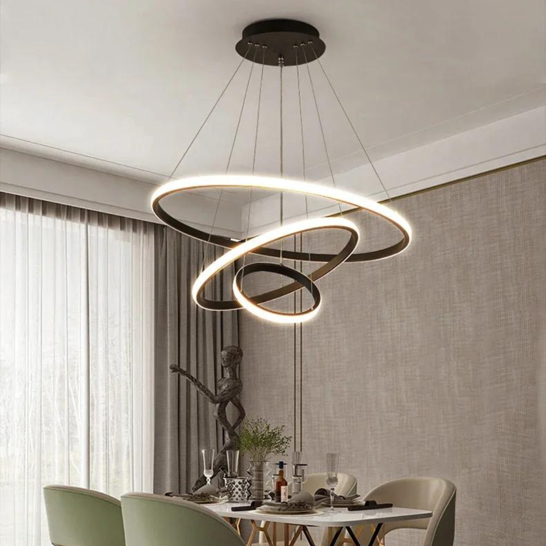 Elegante lampadario di design nero per soggiorno