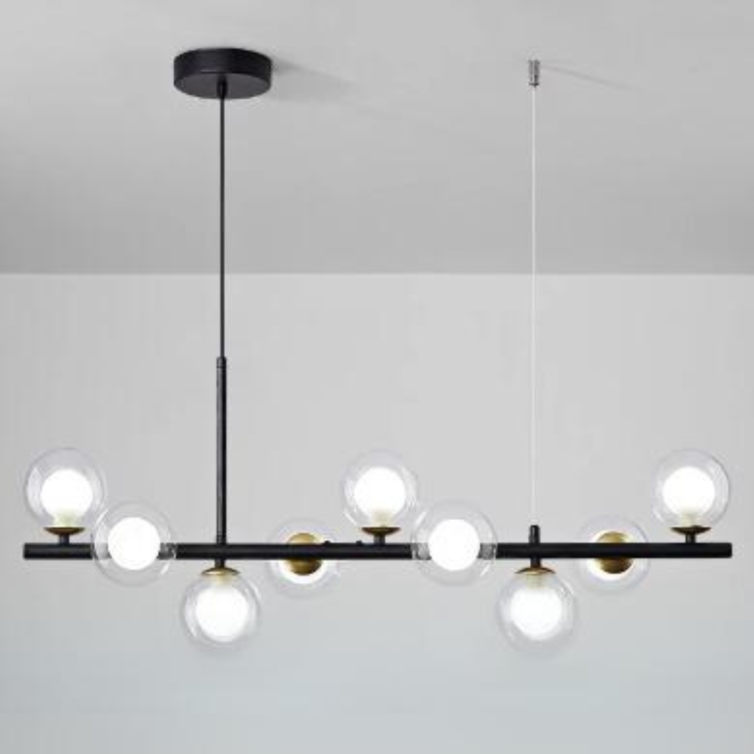 Elegante lampadario nero per sala da pranzo moderna