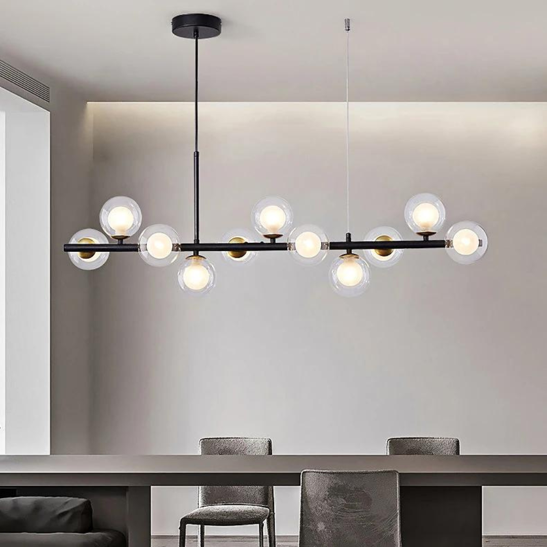 Elegante lampadario nero per sala da pranzo moderna