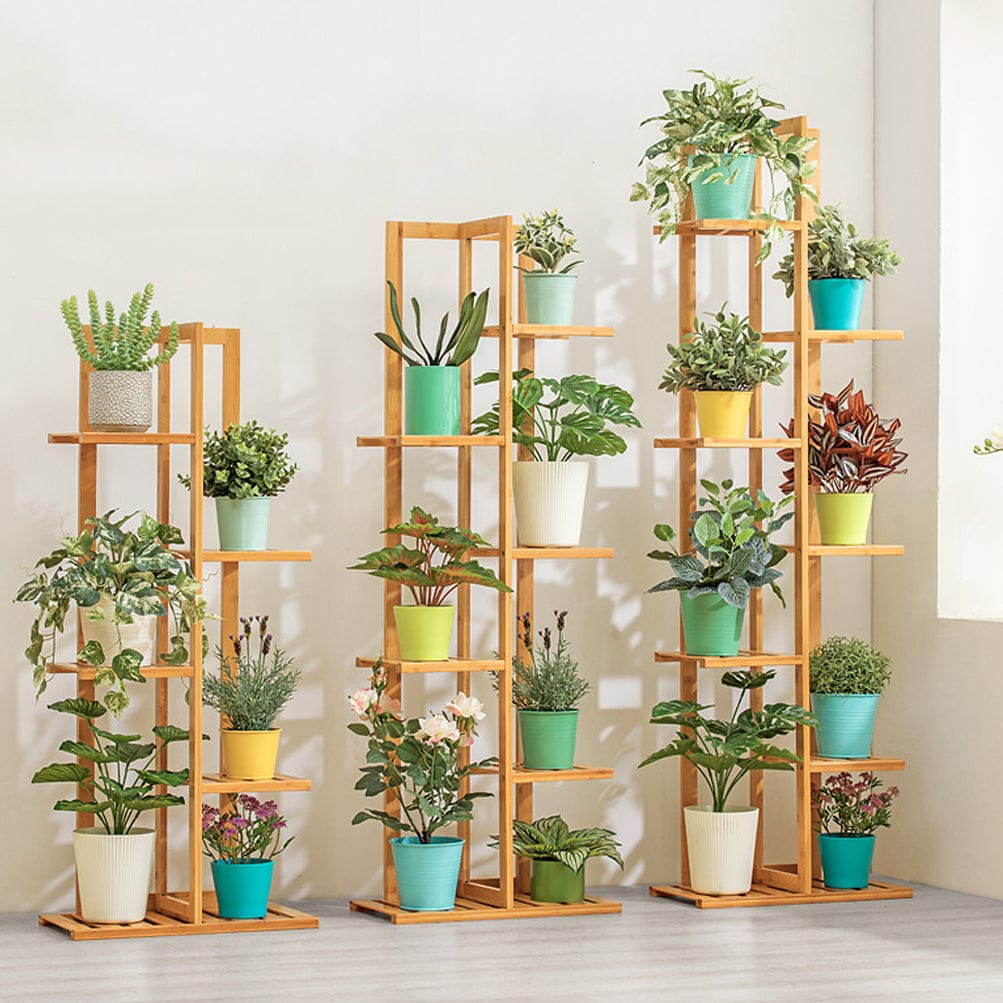 frJardioui étagère pour plante Porte Plante en Bambou "Kaskada"