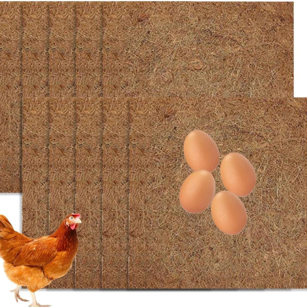 Jardioui 20 Tapis (01.75 €/ pcs) Tapis de Nidification Doux et Réutilisable pour Poulets