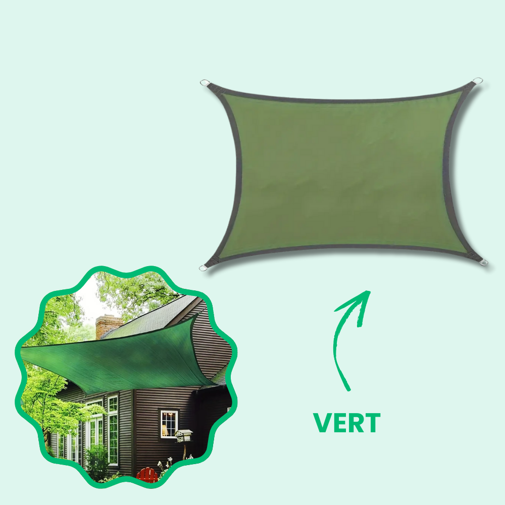 Jardioui 3x4m / Vert Voile d'Ombrage Rectangulaire Premium