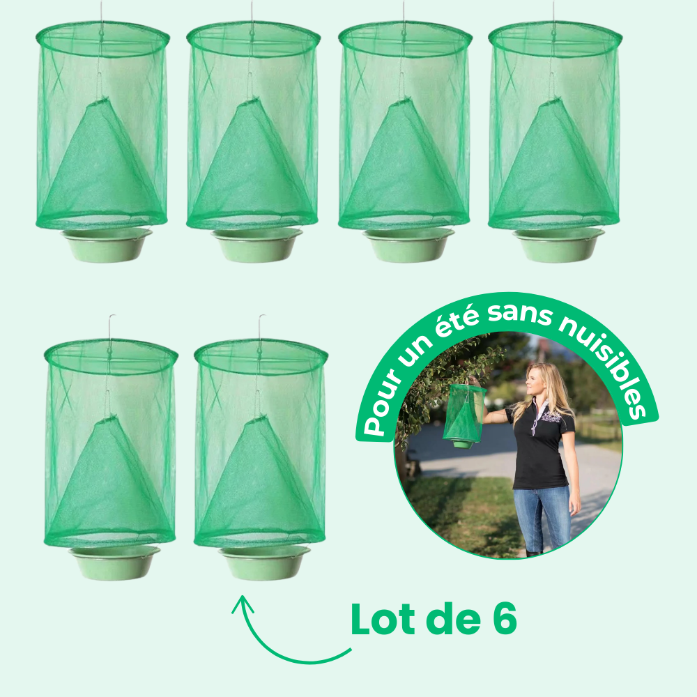 Jardioui 6 Pièges (7.48€/Pcs) Piège à mouches Suspendu d'Extérieur Ultra Efficace