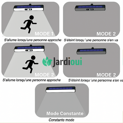 Jardioui Lampe Solaire Puissante à Détecteur de Mouvements