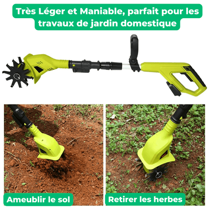 Jardioui Motobineuse Électrique Sans Fil de Jardin (+Batterie Offerte)