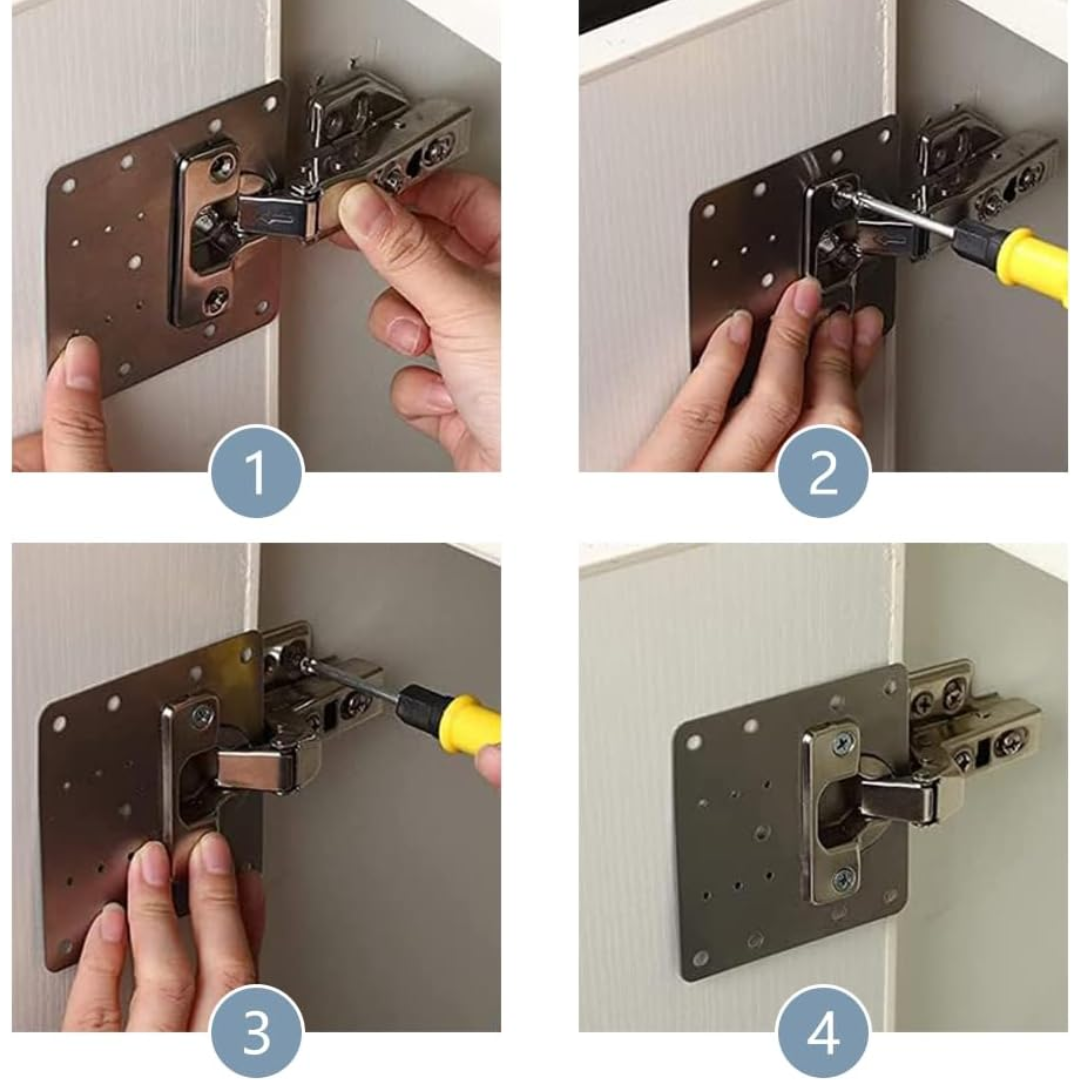 Jardioui Plaque de Réparation Charnière Renforcée