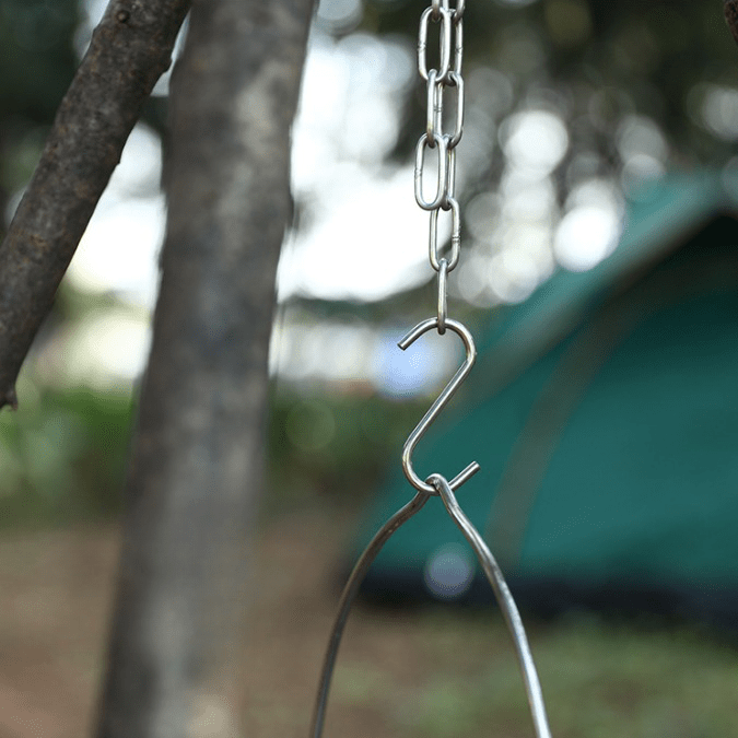 Jardioui Trépied Nomade de Camping en Acier Inoxydable