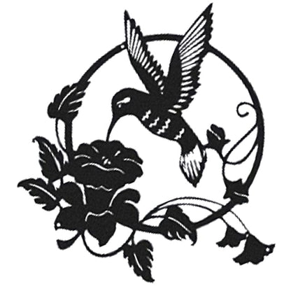 frJardioui A Decoration Murale en Metal "Colibri Butinant une Fleur"