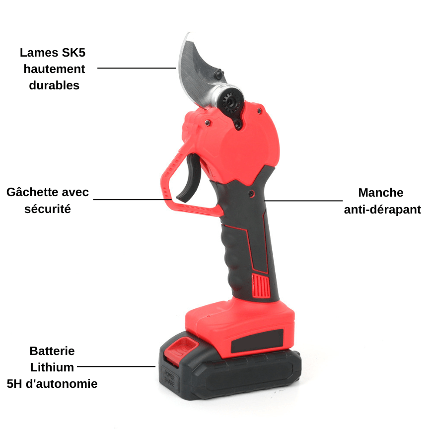 Jardioui Sécateur Electrique Sans Fil Ultra Performant